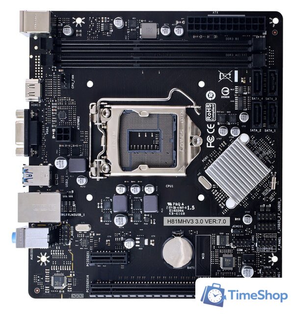 Материнская плата BIOSTAR H81MHV3 3.0 Ver. 7.0 - Изображение №1 — Интернет-магазин Time-Shop