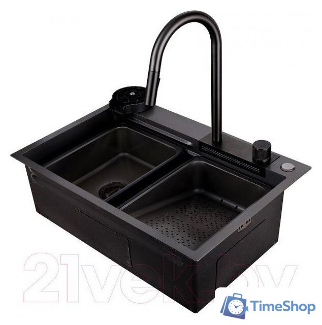 Кухонная мойка Abber Wasser Kreis AF2194B (черный матовый) - Изображение №1 — Интернет-магазин Time-Shop