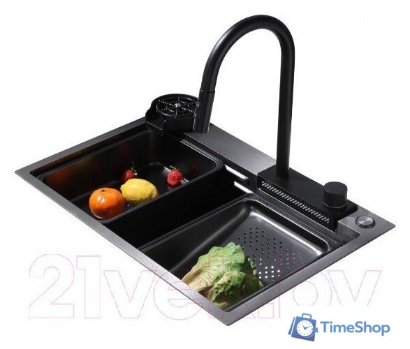 Кухонная мойка Abber Wasser Kreis AF2194B (черный матовый) - Изображение №2 — Интернет-магазин Time-Shop