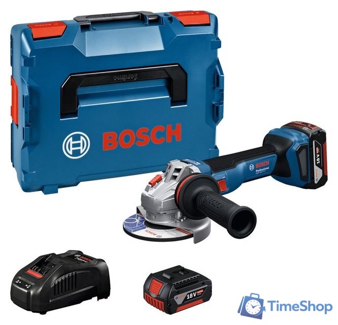 Угловая шлифмашина Bosch GWS 18V-11 S Professional 06019N4002 (с 2-мя АКБ, кейс) - Изображение №1 — Интернет-магазин Time-Shop