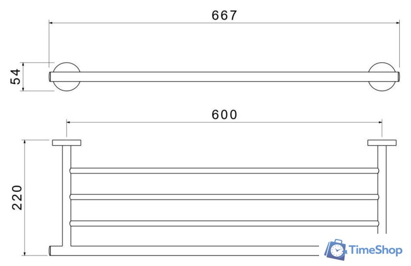 Полка для полотенца Aquatek Оберон AQ4222BG (золото) - Изображение №2 — Интернет-магазин Time-Shop