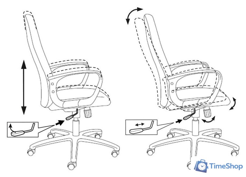 Офисное кресло Бюрократ CH-808AXSN/TW-10 - Изображение №5 — Интернет-магазин Time-Shop