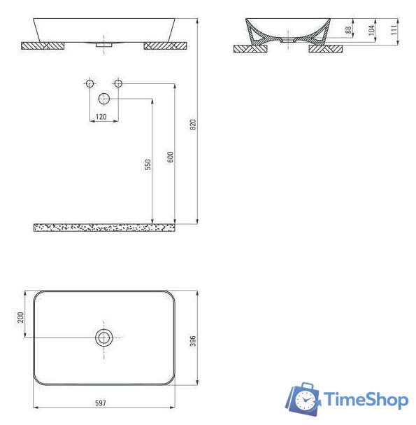 Умывальник Deante Tess CDS DU6S - Изображение №4 — Интернет-магазин Time-Shop
