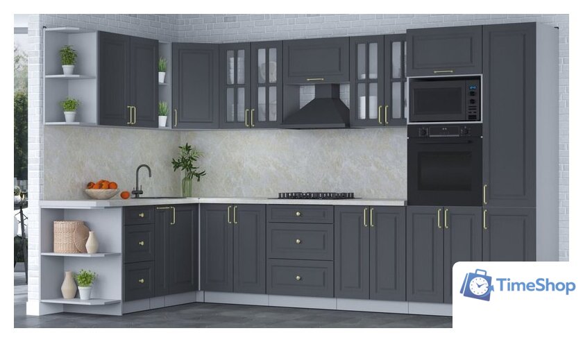 Готовая кухня Интерлиния Мила Шато 1.88x3.4 ВТ левая (пепел/пепел/опал светлый) - Изображение №4 — Интернет-магазин Time-Shop