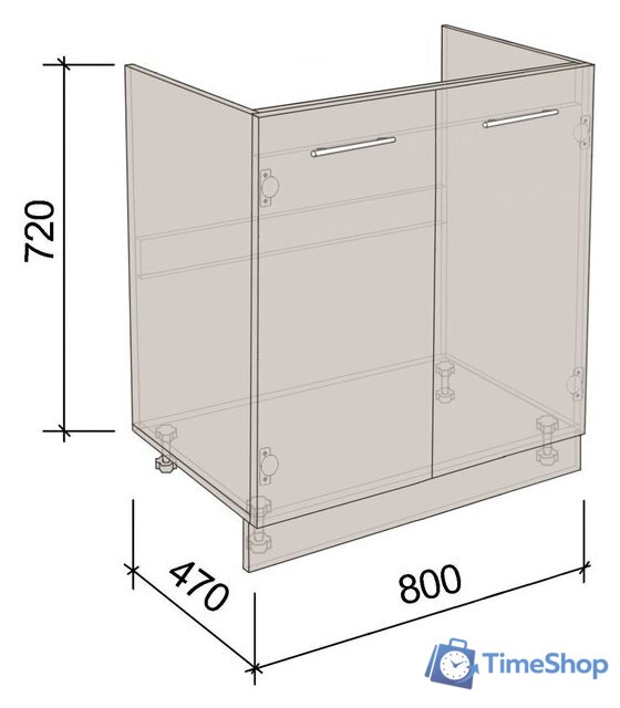 Шкаф напольный Артём-Мебель 800мм СН-114.22 (бетон спаркс) - Изображение №4 — Интернет-магазин Time-Shop