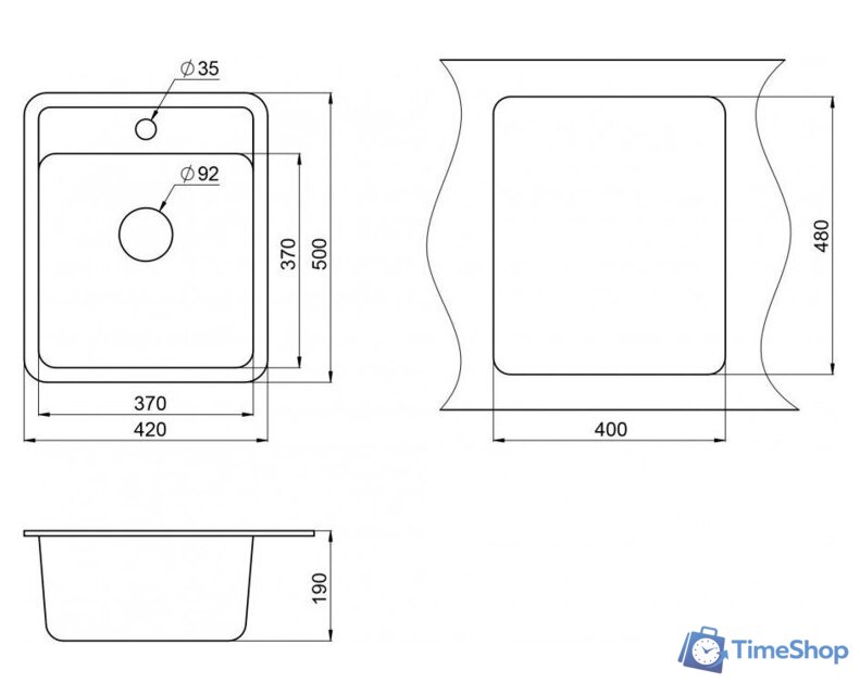 Кухонная мойка Granula 4202 (белый) - Изображение №2 — Интернет-магазин Time-Shop