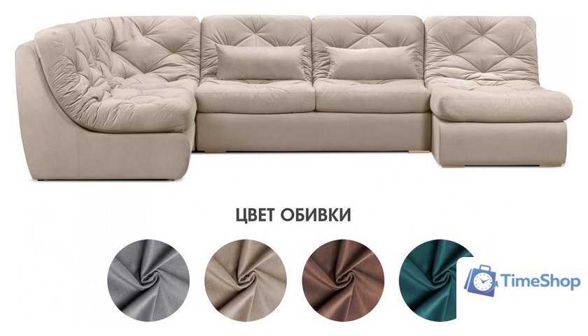 П-образный диван Mio Tesoro Борнео (Velutto 18) - Изображение №2 — Интернет-магазин Time-Shop