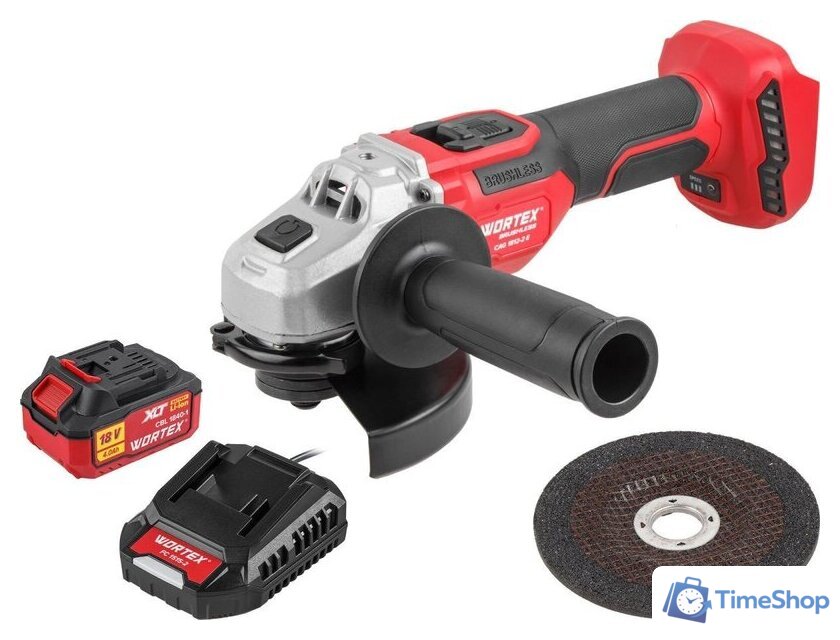 Угловая шлифмашина Wortex CAG 1812-2 E 1334917 (с 1-им АКБ) - Изображение №1 — Интернет-магазин Time-Shop