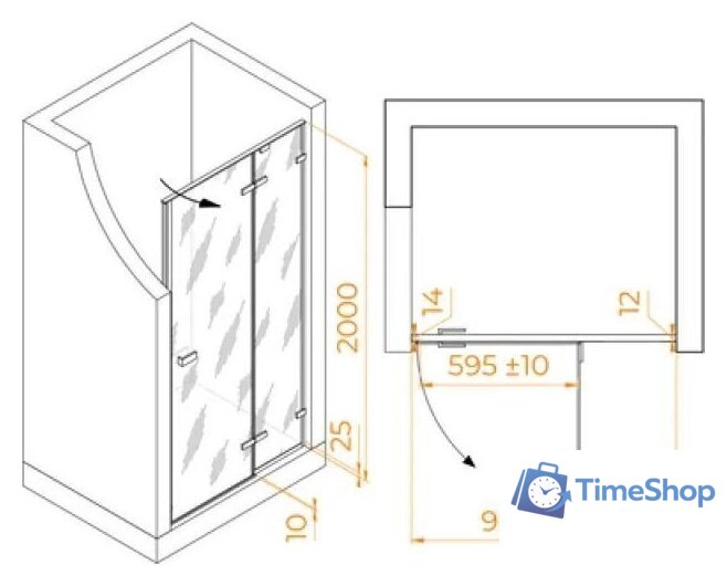 Душевая дверь RGW SV-004Gr 353200410-110 - Изображение №2 — Интернет-магазин Time-Shop
