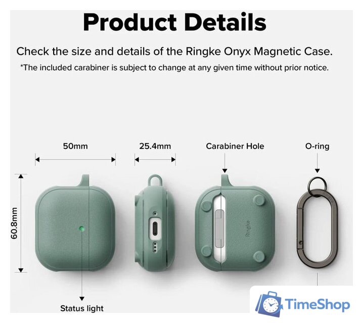 Чехол Ringke Onyx Magnetic для Airpods 4 Sage Green - Изображение №9 — Интернет-магазин Time-Shop