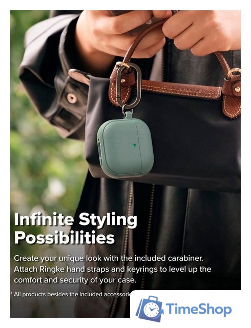 Чехол Ringke Onyx Magnetic для Airpods 4 Sage Green - Изображение №7 — Интернет-магазин Time-Shop