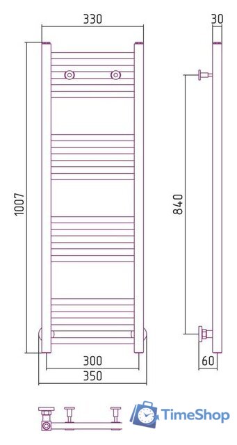 Полотенцесушитель Сунержа Модус 1000x300 00-0250-1030 - Изображение №3 — Интернет-магазин Time-Shop