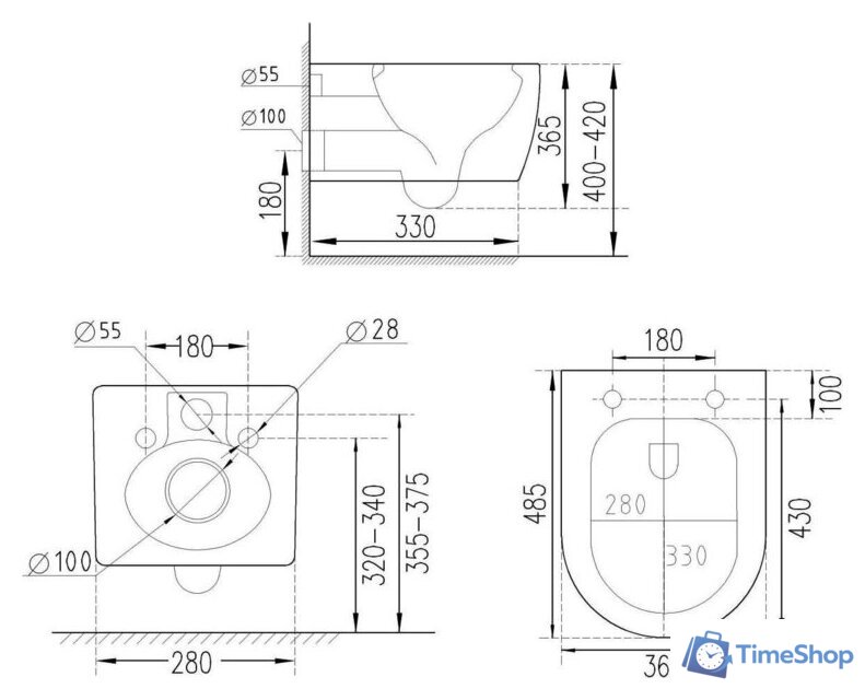 Унитаз подвесной Roxen Antares 530185-01 Rimless Soft Close - Изображение №15 — Интернет-магазин Time-Shop