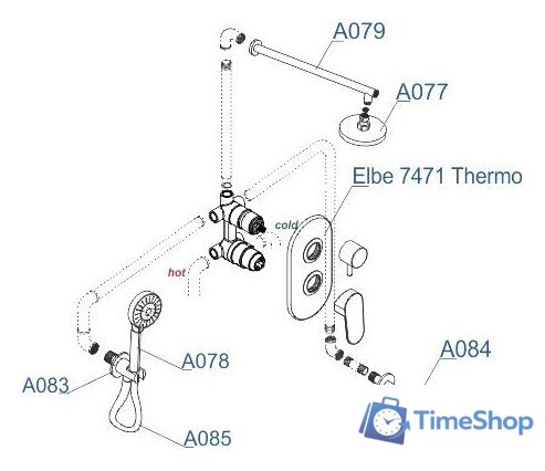 Душевая система  Wasserkraft A177471 - Изображение №6 — Интернет-магазин Time-Shop