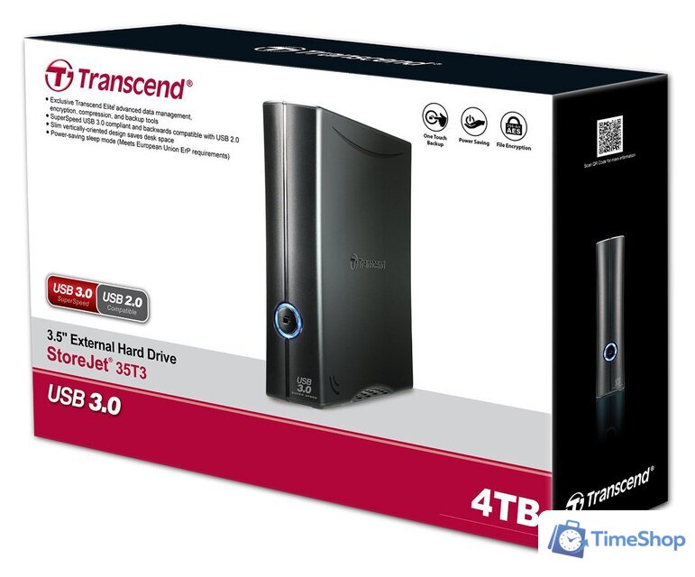 Внешний накопитель Transcend StoreJet 35T3 4TB [TS4TSJ35T3] - Изображение №4 — Интернет-магазин Time-Shop