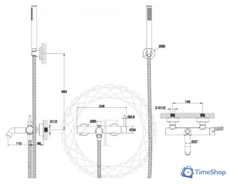 Смеситель Filarete Roun FL2120 (золото матовый) - Изображение №8 — Интернет-магазин Time-Shop