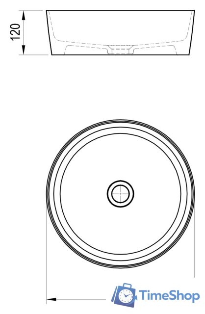 Умывальник Ravak Uni Slim XJX01140002 - Изображение №6 — Интернет-магазин Time-Shop