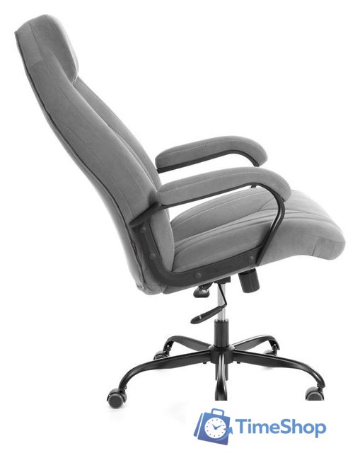 Офисное кресло TetChair Boss metalBL (велюр, серый, 29) - Изображение №3 — Интернет-магазин Time-Shop