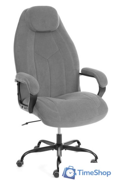 Офисное кресло TetChair Boss metalBL (велюр, серый, 29) - Изображение №1 — Интернет-магазин Time-Shop