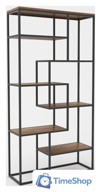 Стеллаж Hype Mebel Зиг-Заг-2 120x200 (черный/дуб галифакс олово) - Изображение №1 — Интернет-магазин Time-Shop