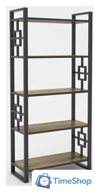 Стеллаж Hype Mebel Квадро 80x170 (черный/дуб галифакс олово) - Изображение №1 — Интернет-магазин Time-Shop