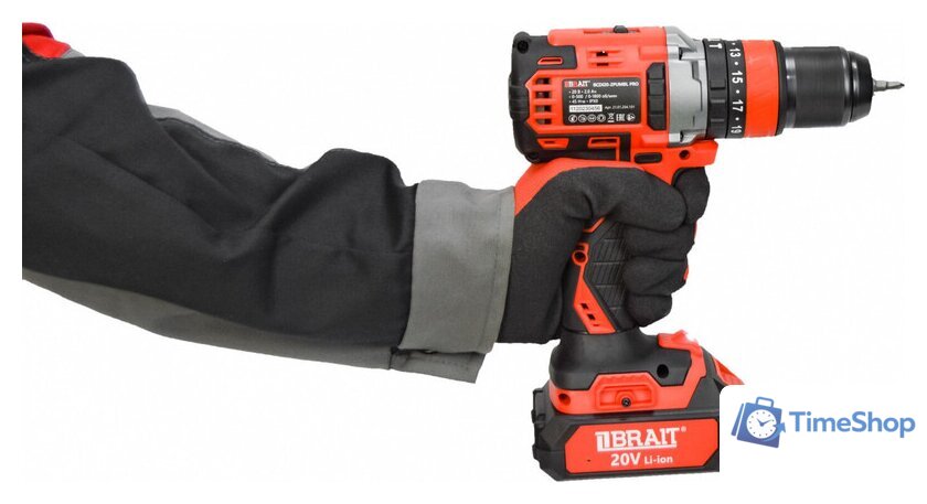 Ударная дрель-шуруповерт Brait BCDI20-2PUMBL PRO (с 1-м АКБ, кейс) - Изображение №8 — Интернет-магазин Time-Shop