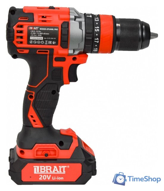 Ударная дрель-шуруповерт Brait BCDI20-2PUMBL PRO (с 1-м АКБ, кейс) - Изображение №4 — Интернет-магазин Time-Shop