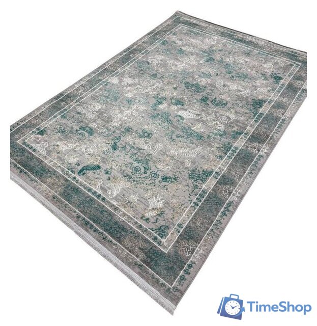 Ковер для жилой комнаты Radjab Carpet Афина Прямоугольник 9008A 12799RK (1.6x2.3, Grey/Green) - Изображение №1 — Интернет-магазин Time-Shop