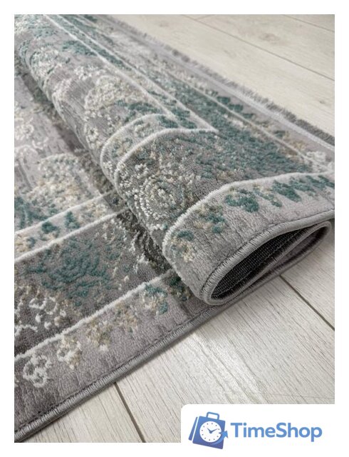 Ковер для жилой комнаты Radjab Carpet Афина Прямоугольник 9008A 12799RK (1.6x2.3, Grey/Green) - Изображение №5 — Интернет-магазин Time-Shop