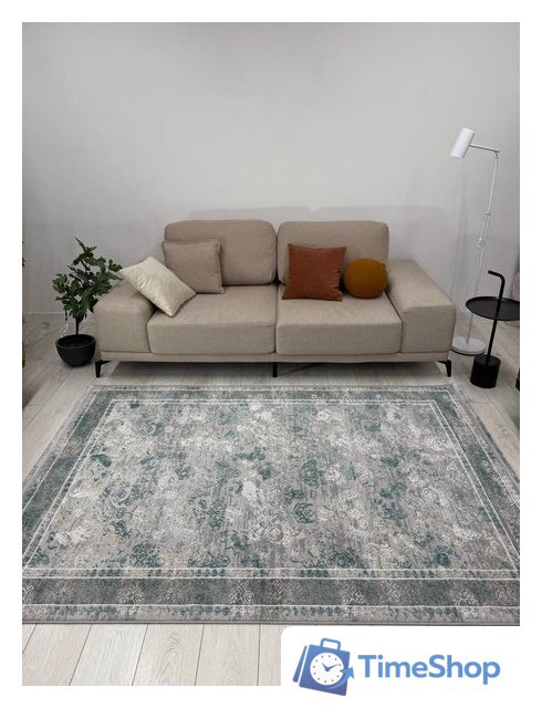 Ковер для жилой комнаты Radjab Carpet Афина Прямоугольник 9008A 12799RK (1.6x2.3, Grey/Green) - Изображение №3 — Интернет-магазин Time-Shop