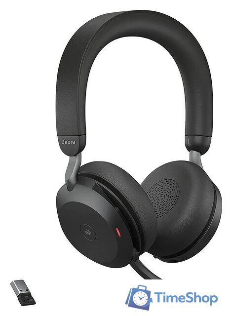 Офисная гарнитура Jabra Evolve2 75 MS Stereo USB-A (черный) - Изображение №1 — Интернет-магазин Time-Shop