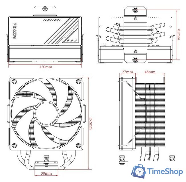 Кулер для процессора ID-Cooling Frozn A410 ARGB White - Изображение №6 — Интернет-магазин Time-Shop