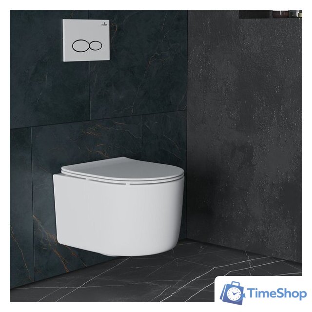 Унитаз подвесной Roxen Simple Compact в комплекте с инсталляцией StounFix Dual Fresh 6 в 1 966686 (кнопка: бежевый) - Изображение №12 — Интернет-магазин Time-Shop