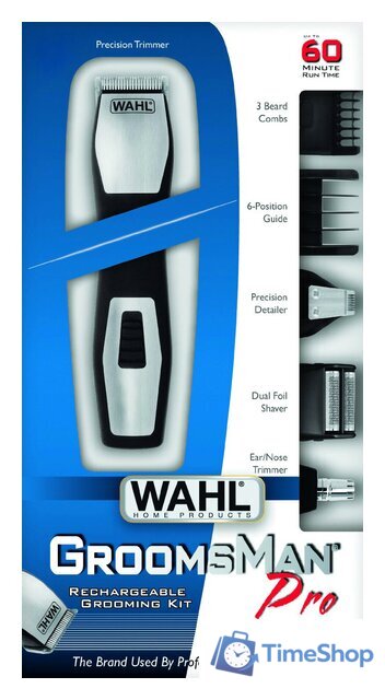 Универсальный триммер Wahl GroomsMan Pro [9855-1216] - Изображение №3 — Интернет-магазин Time-Shop