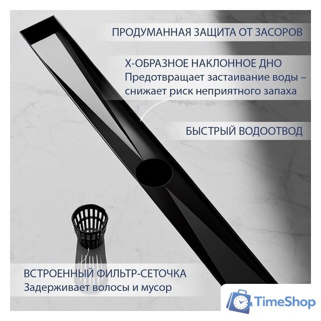 Трап/канал Lauter 2120662-QGMB 600x70 (черный матовый) - Изображение №3 — Интернет-магазин Time-Shop