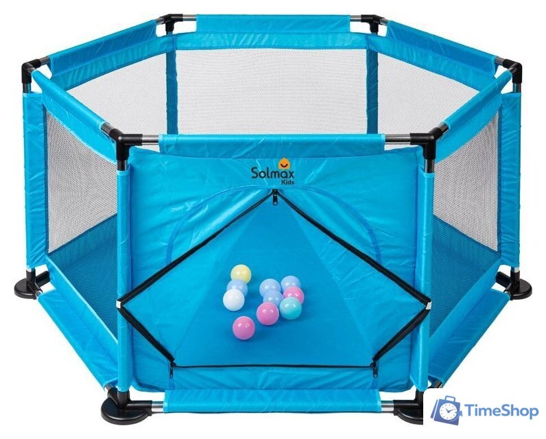 Игровой манеж Solmax&Kids С шариками ZV97036 (синий) - Изображение №1 — Интернет-магазин Time-Shop