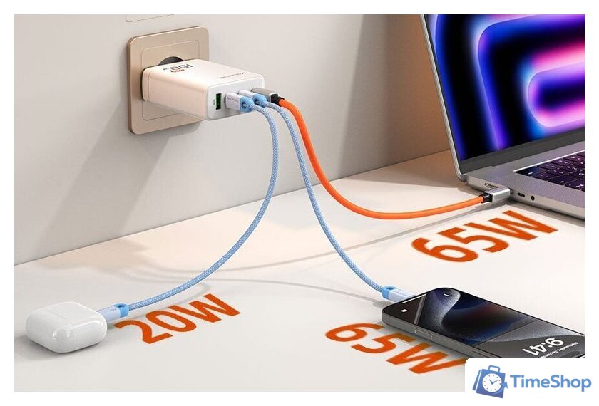 Сетевое зарядное Cabletime G150W (белый) - Изображение №4 — Интернет-магазин Time-Shop