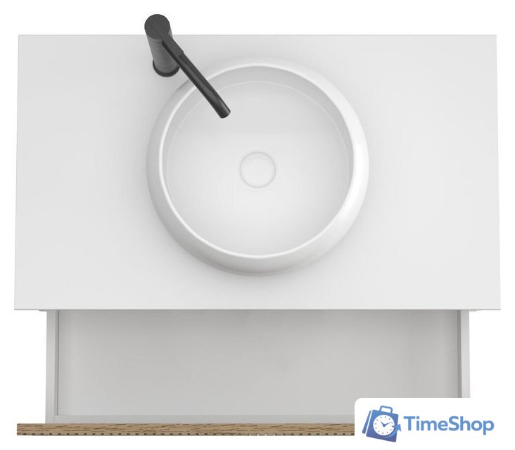  ЗОВ Тумба под умывальник Кито 100 K100LW0MRMC-KP13W (белый/тростник) - Изображение №3 — Интернет-магазин Time-Shop