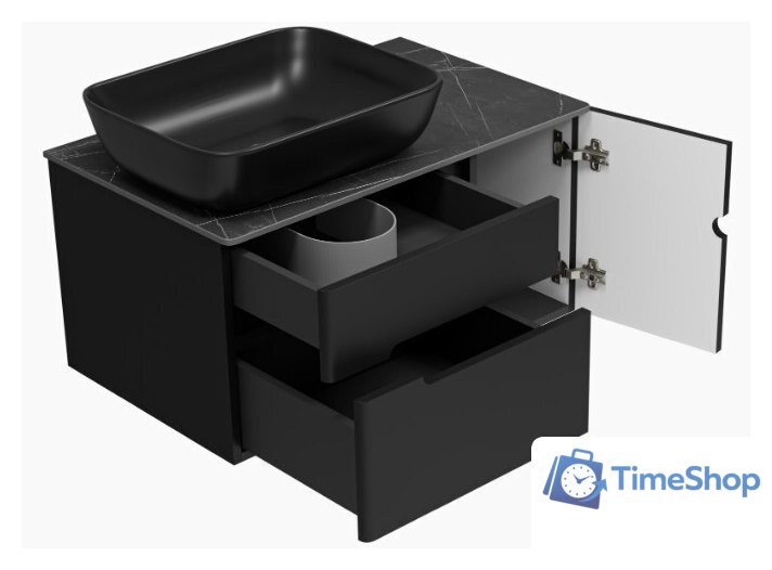  Misty Тумба под умывальник Роял 80 П-Роя-01080-021П2Я (подвесная, черный) - Изображение №6 — Интернет-магазин Time-Shop