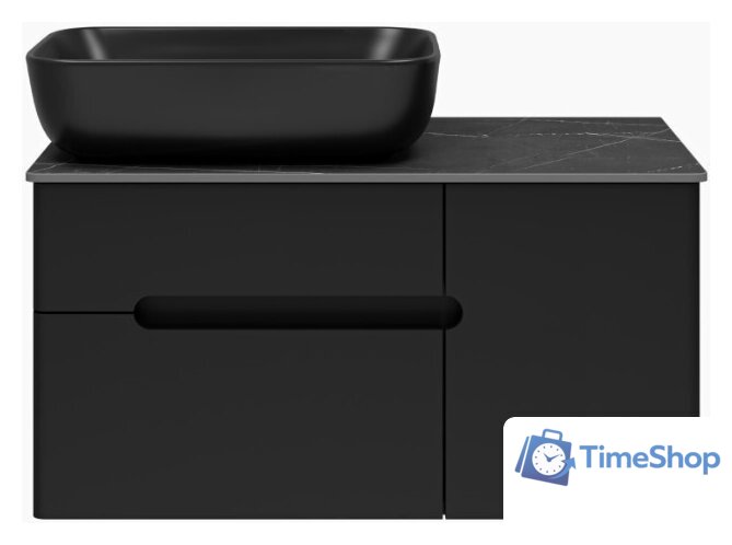  Misty Тумба под умывальник Роял 80 П-Роя-01080-021П2Я (подвесная, черный) - Изображение №1 — Интернет-магазин Time-Shop