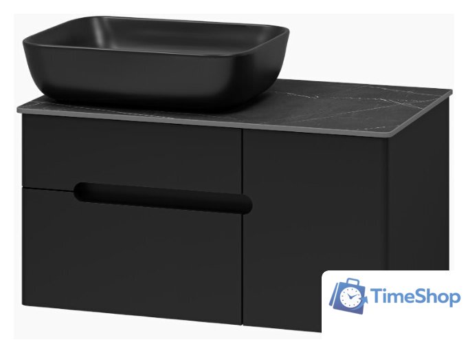  Misty Тумба под умывальник Роял 80 П-Роя-01080-021П2Я (подвесная, черный) - Изображение №2 — Интернет-магазин Time-Shop