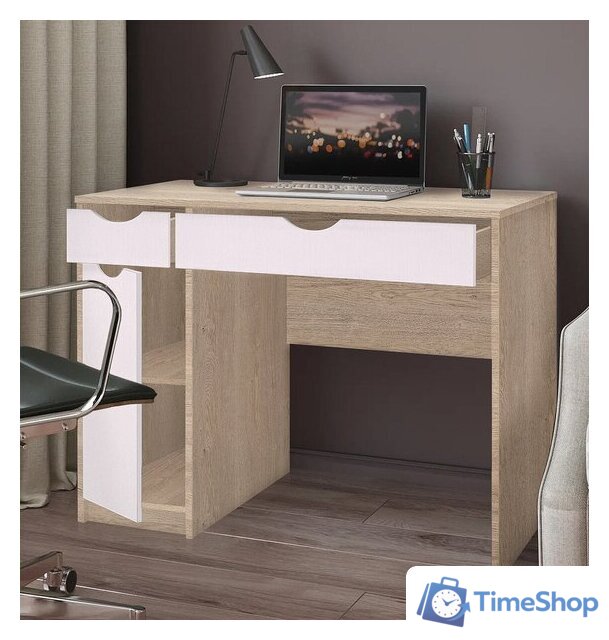 Стол Артём-Мебель Белла СН 119.04 (дуб экспрессив песочный/белый) - Изображение №5 — Интернет-магазин Time-Shop