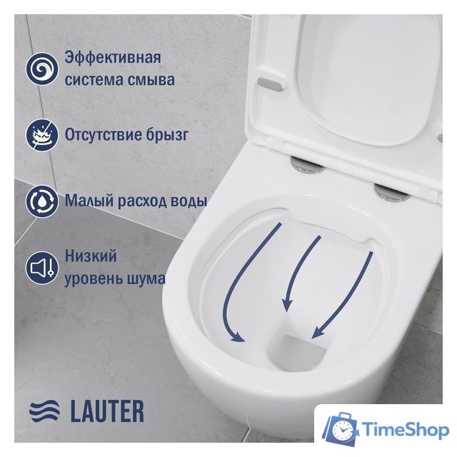 Унитаз подвесной Lauter Vortex 2110830 с кнопкой 219704J (прямоугольная, черный) - Изображение №4 — Интернет-магазин Time-Shop