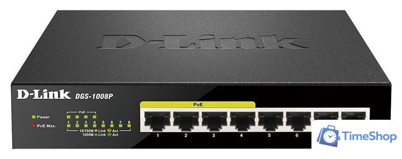 Неуправляемый коммутатор D-Link DGS-1008P/E1A - Изображение №1 — Интернет-магазин Time-Shop