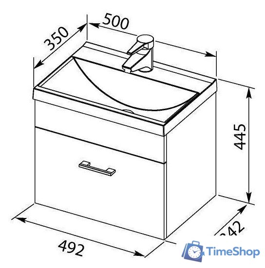  Aquanet Тумба с умывальником Нота 50 287705 - Изображение №7 — Интернет-магазин Time-Shop