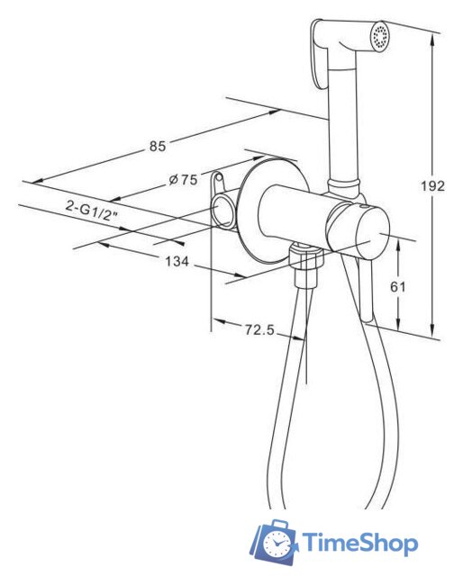 Гигиенический душ Roxen Santi 500940-B (черный матовый) - Изображение №14 — Интернет-магазин Time-Shop