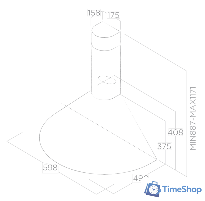 Кухонная вытяжка Elica Tonda WH F/60 2939587C - Изображение №3 — Интернет-магазин Time-Shop
