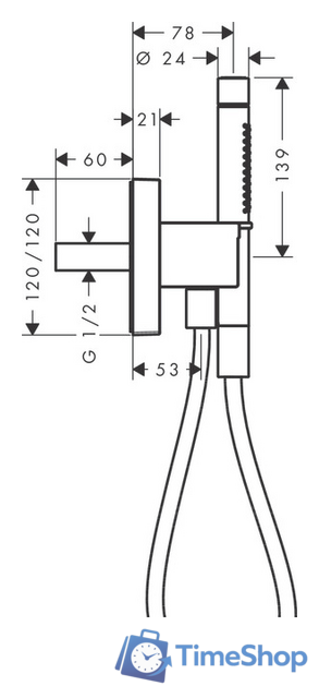 Душевой гарнитур  Axor Starck 12626000 - Изображение №3 — Интернет-магазин Time-Shop