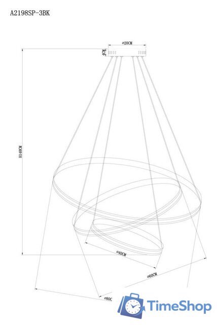 Подвесная люстра Arte Lamp Meridiana A2198SP-3BK - Изображение №5 — Интернет-магазин Time-Shop