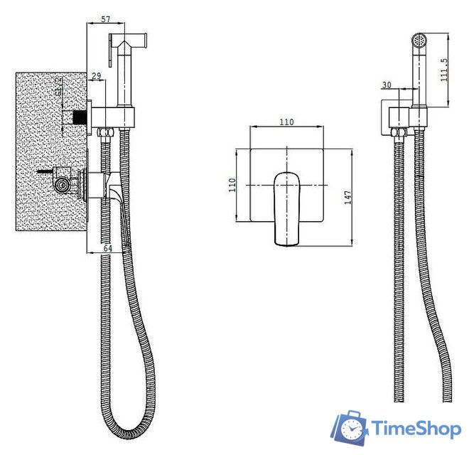 Гигиенический душ Splenka S30.53.03 - Изображение №2 — Интернет-магазин Time-Shop
